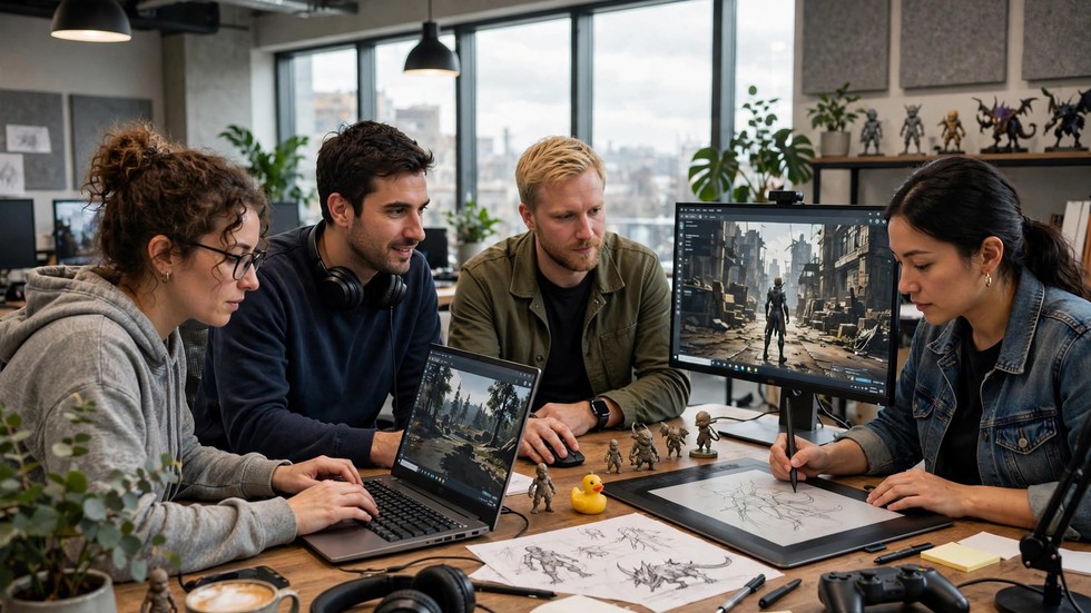 Svenska spelstudior 2026 – Spelutvecklare som arbetar i en modern spelstudio