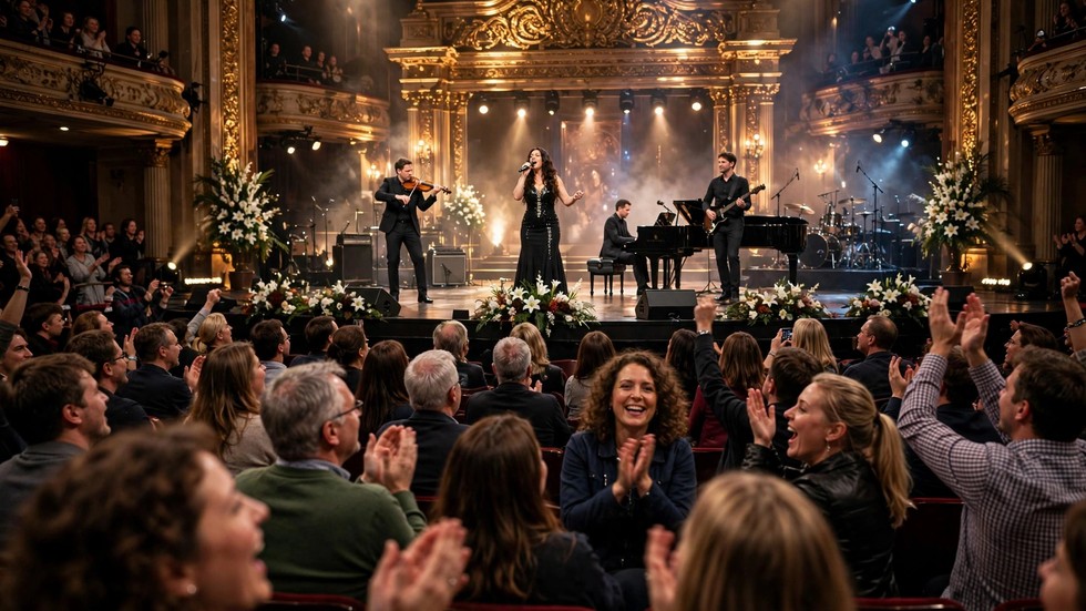 Eurovision 2026 – Scen med artister och jublande publik under en musiktävling