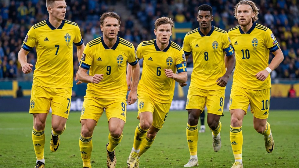 Fotbollslandslaget 2026 – Svenska fotbollsspelare i landslagsdräkt på planen